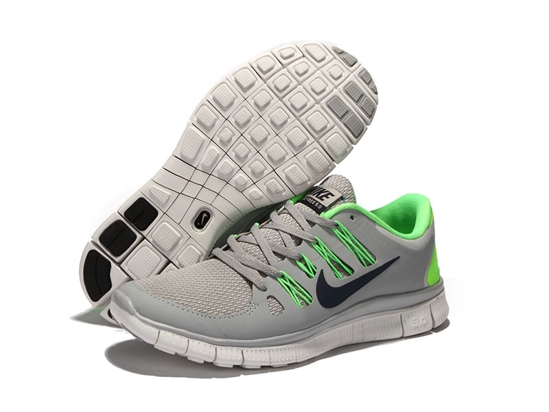 Hot Nike Free5.0 Men Shoes Gray/Black/Lawngreen